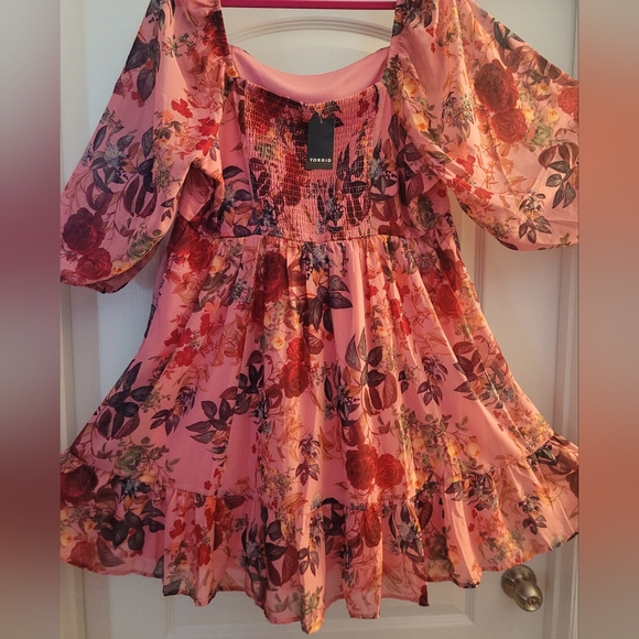 🌷Torrid Pink and Red Long Sleeve Dress - Picture 9 of 15